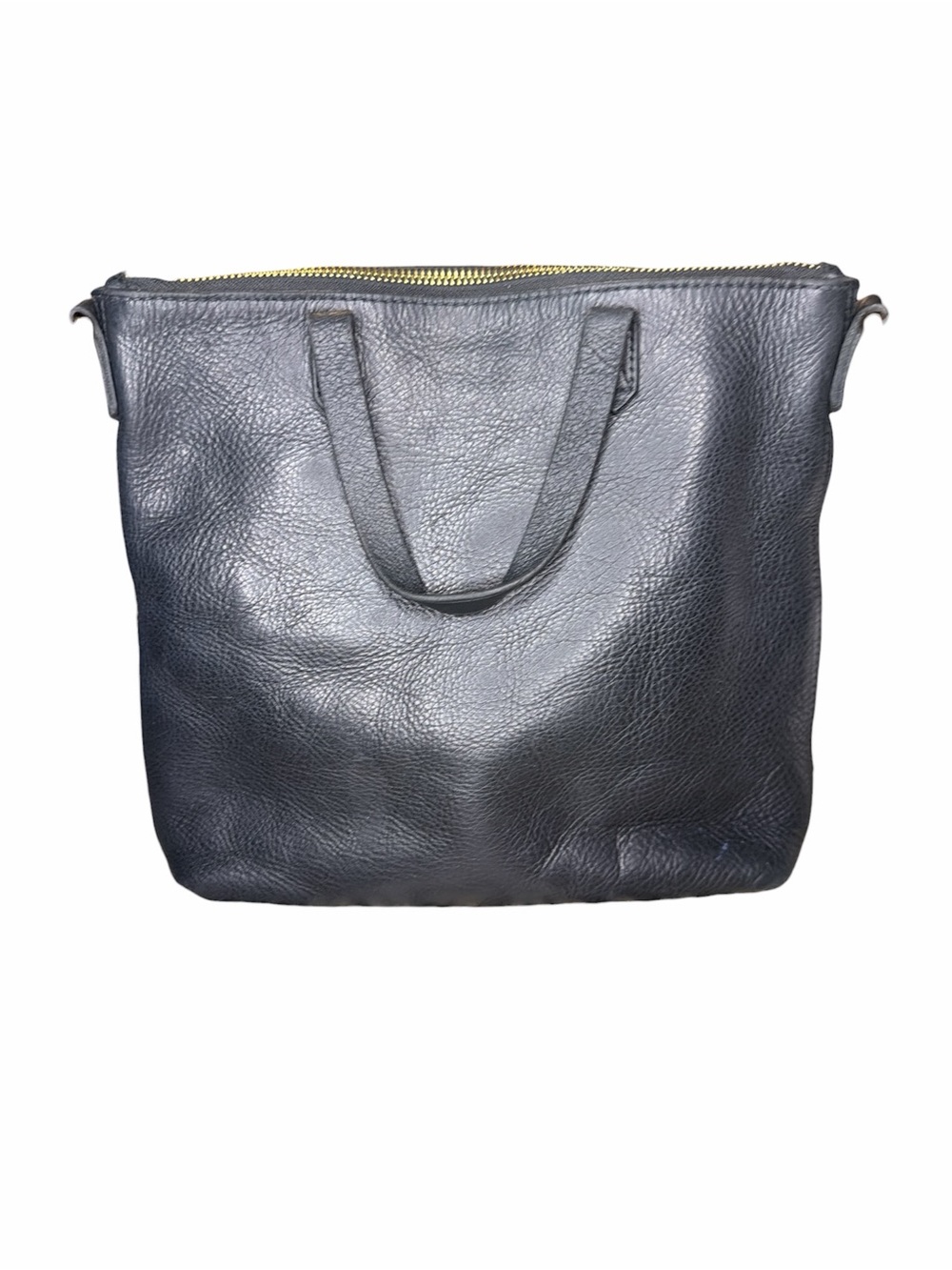 Madewell Black Pebbled Leather Zip Top Small Transport Bag